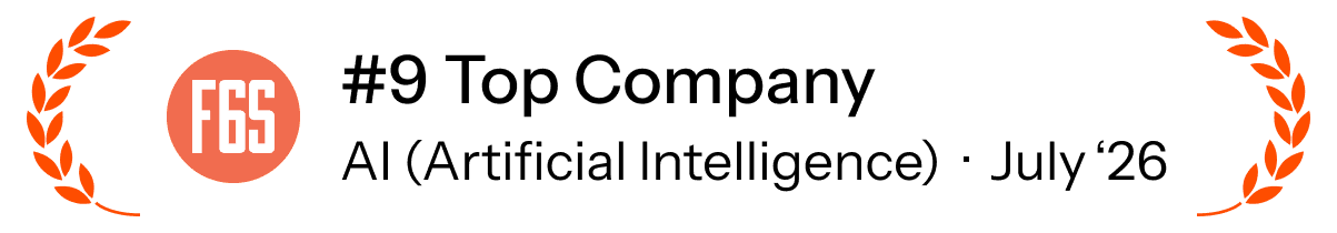 F6S number 9 Top AI Company award, July 2026